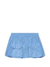 Msgm Flap-pocket Mini Skirt In Blue