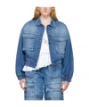 Msgm Indigo Oversized Denim Jacket In Blue