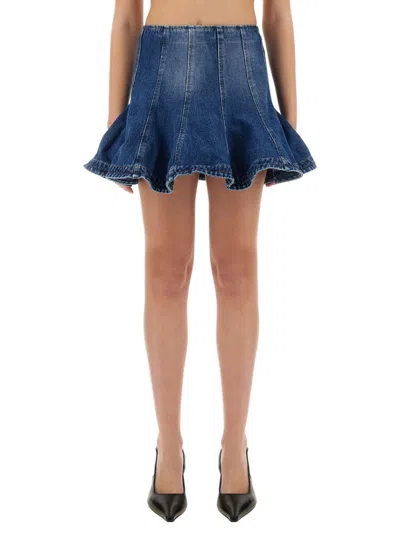 MSGM MSGM FLARED DENIM SKIRT