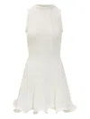 Msgm White Dress With Peplum Design And Hidden Back Closure In Cotton Blend Woman In White