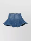 Msgm Flared High Waist Short Denim Skirt