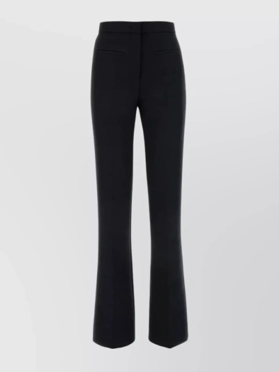 Msgm Flared High-waisted Jersey Pant In Black