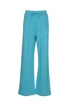 Msgm Flared Leg Logo Track Pants In Light Blue