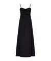 Msgm Fitted Black Dress With Ruching And Flowing Skirt