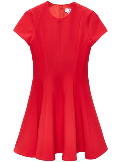 Msgm Flared Mini Dress In Red