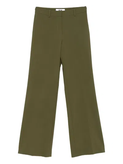 Msgm Flared Trousers In Green