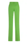 Msgm Flared Viscose Trousers In Green