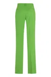 Msgm Flared Trousers With Pockets And Pleats In Green