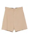 Msgm Flat-front Shorts In Neutral