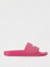 Msgm Logo Open Toe Slide Sandal In Fuchsia