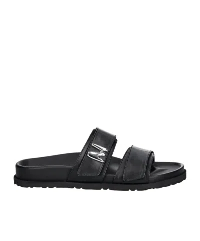 Msgm Flat Slides In Black