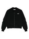 Msgm Fleece Bomber Jacket In Black
