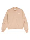 Msgm Fleece Bomber Jacket In Neutrals
