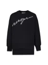 Msgm Black Dress For Girl With Logo In Black