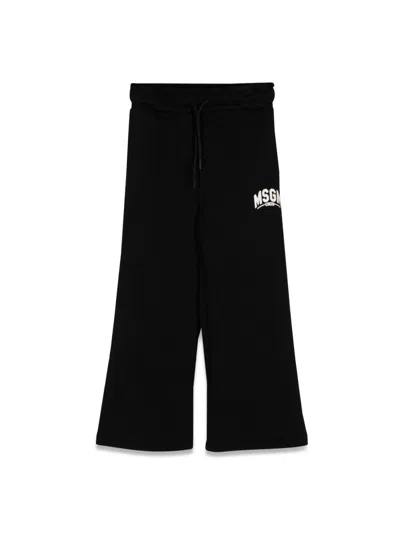 Msgm Fleece Pants Boy In Black