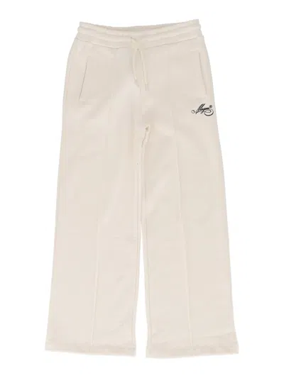 Msgm Kids' Fleece Pants Girl Crema/cream In White
