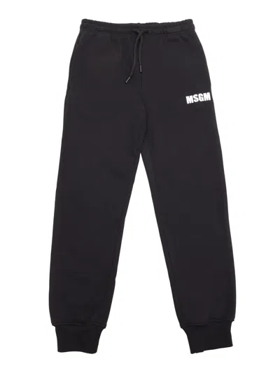 Msgm Fleece Pants Unisex Nero/black