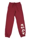 Msgm Fleece Pants Unisex In Red