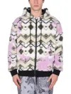 Msgm Geometric Print Hooded Jacket In Pink