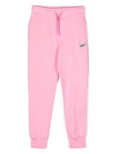 Msgm Kids' Fleece Track Pants In Pink