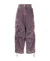 Msgm Flock Denim High-waisted Cargo Jeans In Black