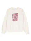 Msgm Sweatshirt Mit Beflocktem Slogan In Nude