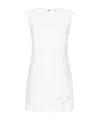 Msgm Floral-appliqué Dress In White