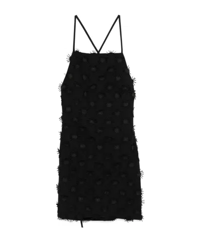 MSGM MSGM FLORAL PATCH SQUARE NECK MINI DRESS