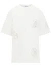 Msgm Floral-appliqué T-shirt In White