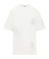 Msgm Off-white Floral T-shirt In White