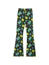 Msgm Floral Flared Trousers In Multi