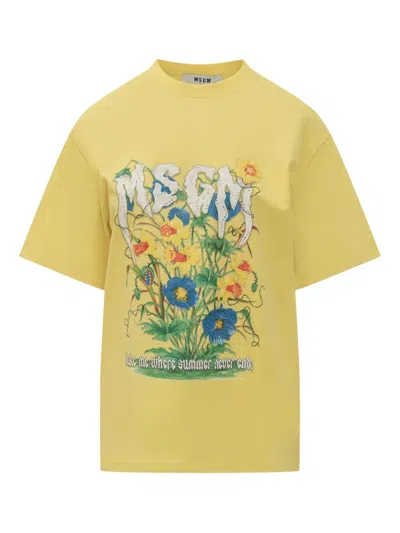 Msgm Floral-print T-shirt