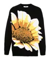 Msgm Floral Intarsia-knit Jumper In Black