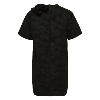 Msgm Floral Jacquard Dress In Black