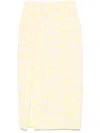Msgm Floral Pleated Mini Skirt In Pastel Pink Polyester In Yellow