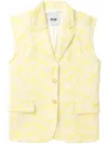 Msgm Floral Jacquard Vest In Yellow