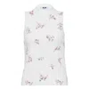 Msgm White Floral Mock Collar Top In White