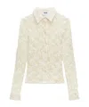 Msgm Floral-lace Button-up Shirt In White