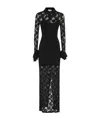 Msgm Floral-lace Maxi Dress In Black