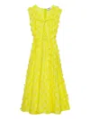 Msgm Floral-motif Sleeveless Midi Dress In Yellow