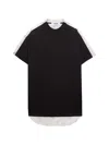 Msgm Floral Panel T-shirt Mini Dress In Black