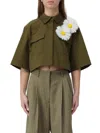 MSGM MSGM FLORAL PATCH CROPPED SHIRT