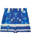 Msgm Printed Shorts In Blue