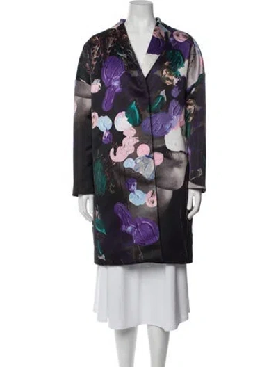 Pre-owned Msgm Floral Print Coat In Multicolor