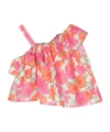Msgm Floral-print Cotton Blouse In Pink
