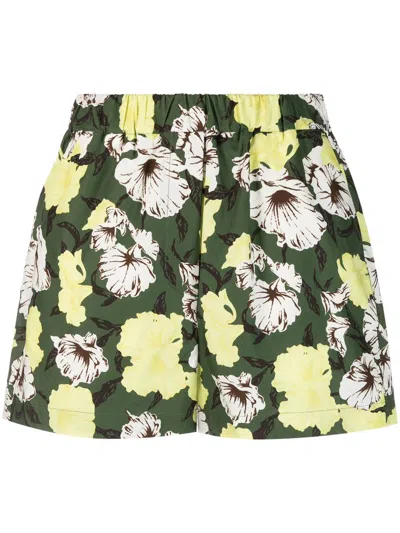 MSGM FLORAL-PRINT COTTON SHORTS