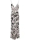 Msgm Floral-print Crepe Maxi Dress In Black