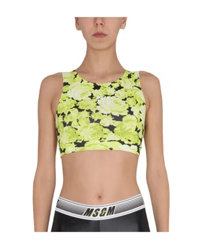 MSGM MSGM FLORAL PRINT CROPPED TANK TOP