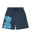 Msgm Floral-print Drawstring Shorts In Blue