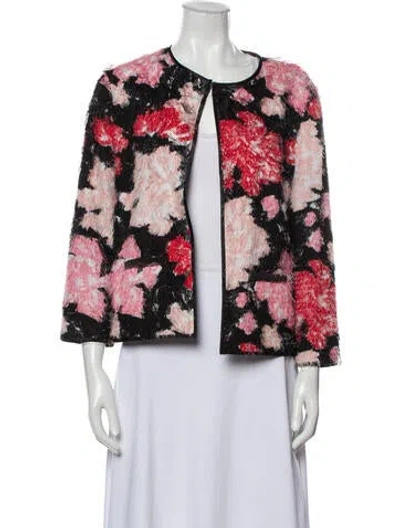 Pre-owned Msgm Floral Print Evening Jacket In Black